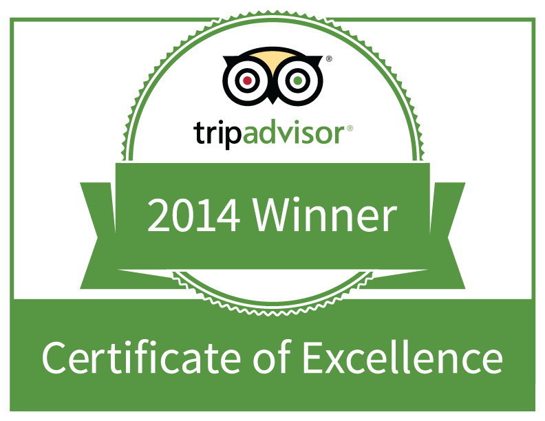 Trip Advisor 2014 Winner - Certificate of Excellence